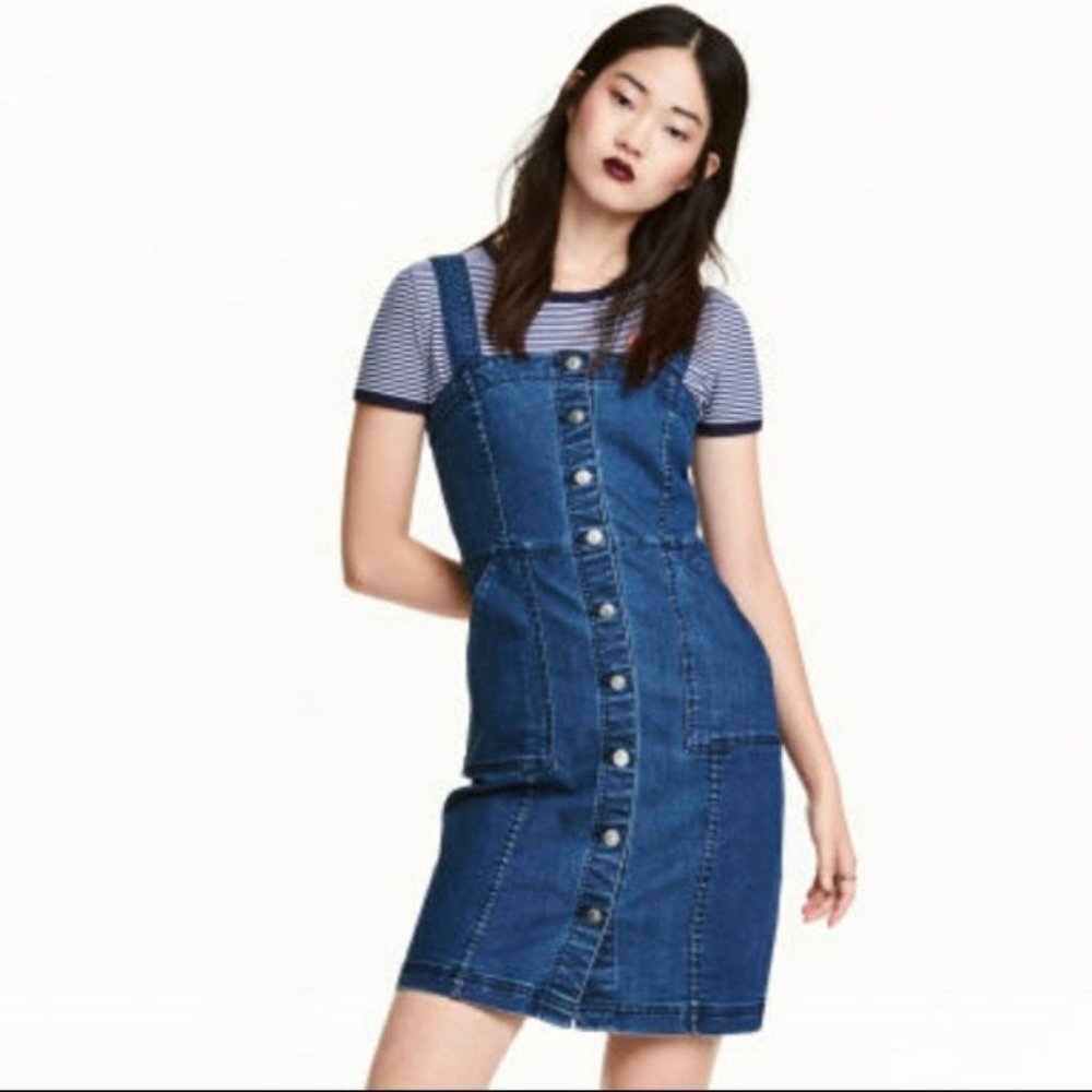 DIVIDED H&M button up denim dress